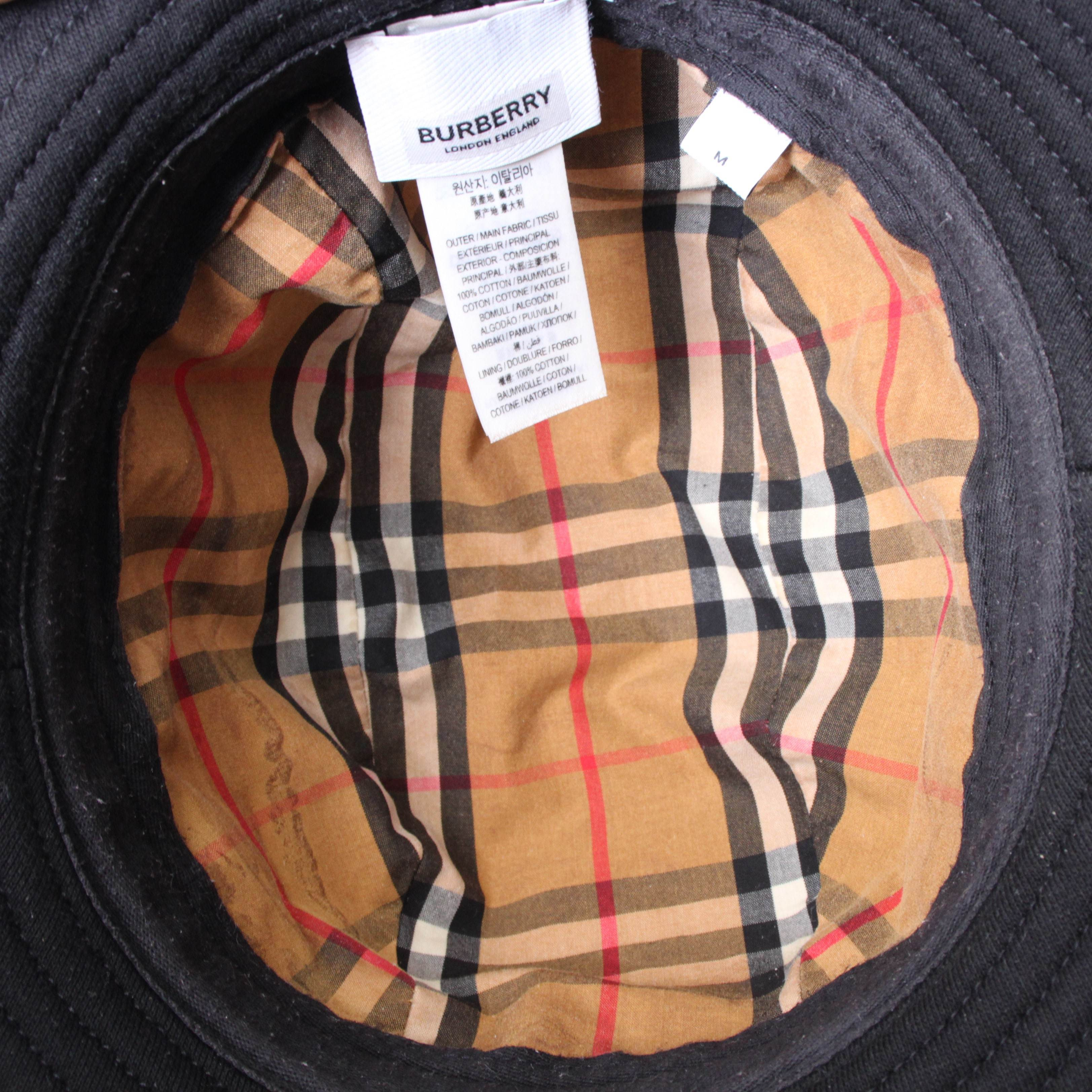 BURBERRY Cotton Logo Bucket Hat Black | Luxity