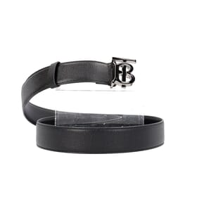 BURBERRY Leather TB Belt Black - S: 105 (42) | Luxity
