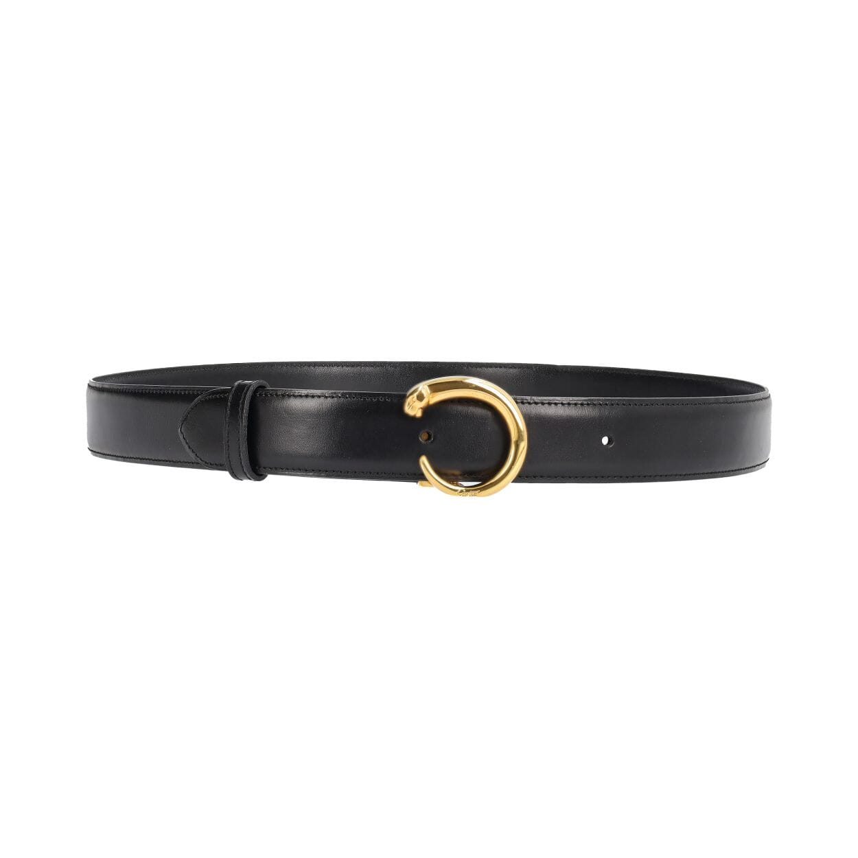 CARTIER Vintage Leather Panthere Belt Black - S: 85 (34) | Luxity