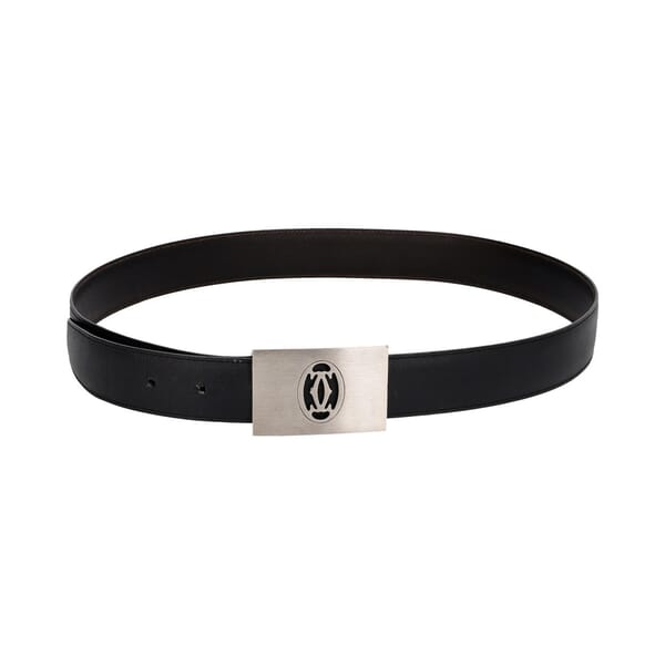 Leather Reversible Buckle Belt Black/Brown - S: 85 (34)
