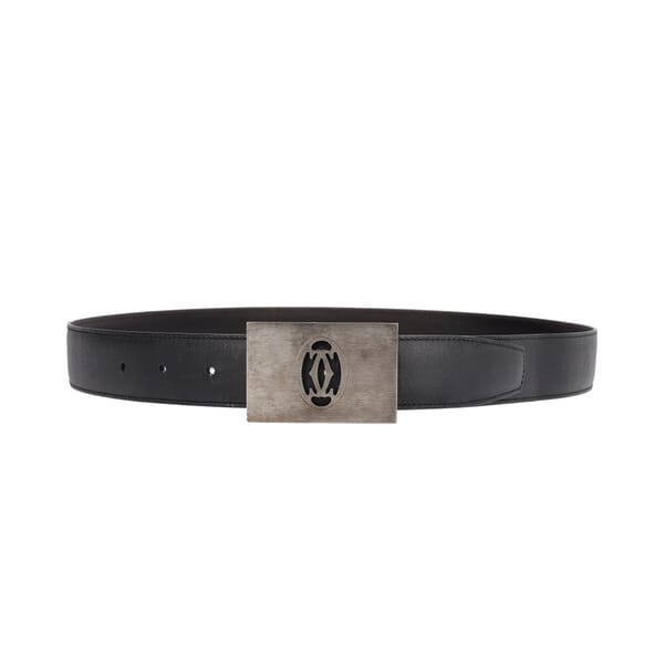 Leather Reversible Buckle Belt Black/Brown - S: 85 (34)