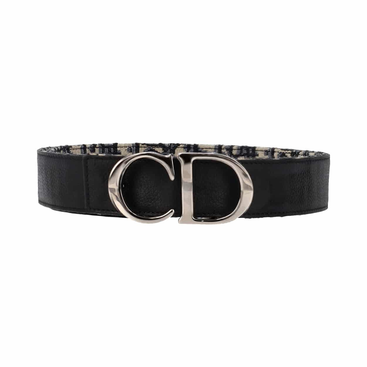 DIOR Oblique Logo Reversible Belt Black/Blue - S: 90 (36) | Luxity