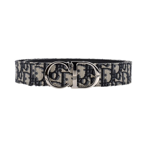 【DIOR】OBLIQUE LOGO REVERSIBRE BELT DIOR Oblique Logo Reversible Belt Black/Blue - S: 90 (36) | Luxity