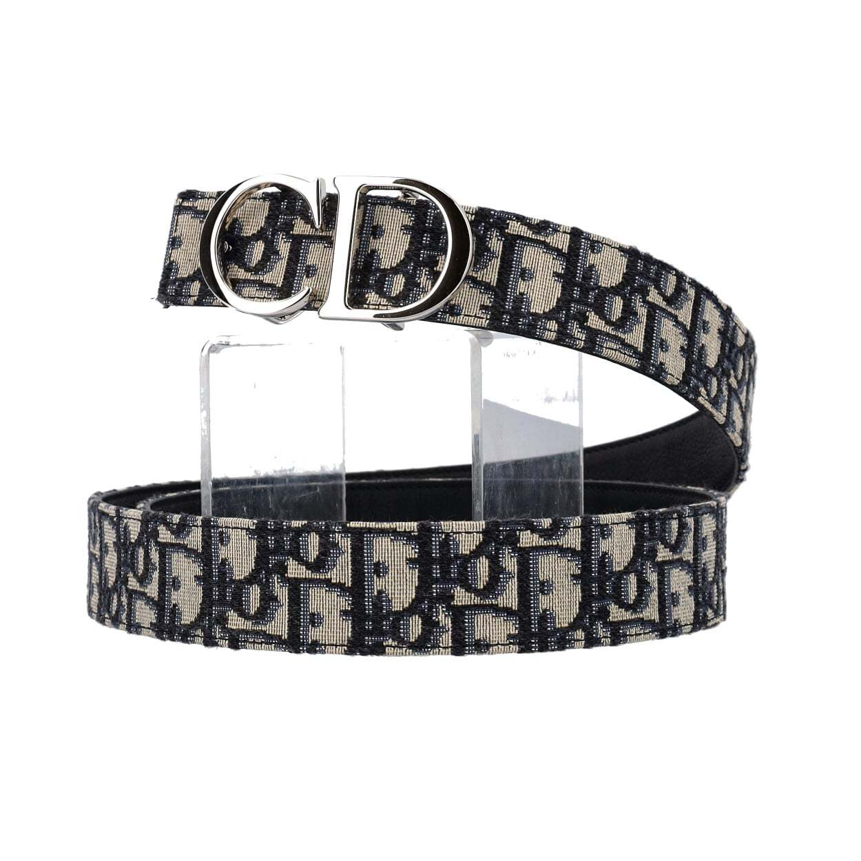 DIOR Oblique Logo Reversible Belt Black/Blue - S: 90 (36) | Luxity