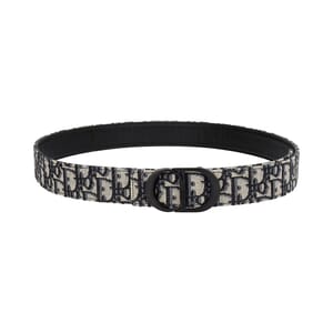 Oblique Reversible CD Icon Belt Black/Blue - S: 105 (42)