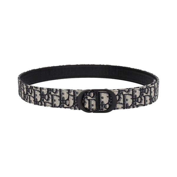 Oblique Reversible CD Icon Belt Black/Blue - S: 105 (42)