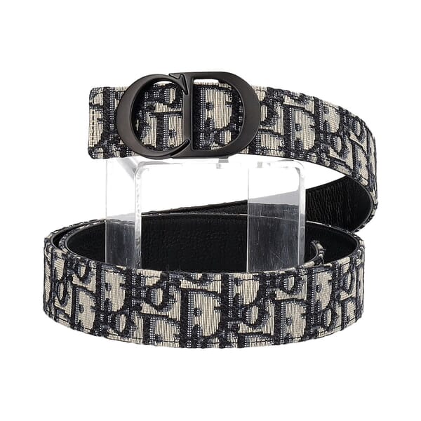Oblique Reversible CD Icon Belt Black/Blue - S: 105 (42)