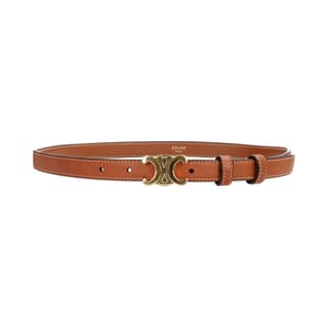 Leather Triomphe Belt Tan - S: 80 (32)