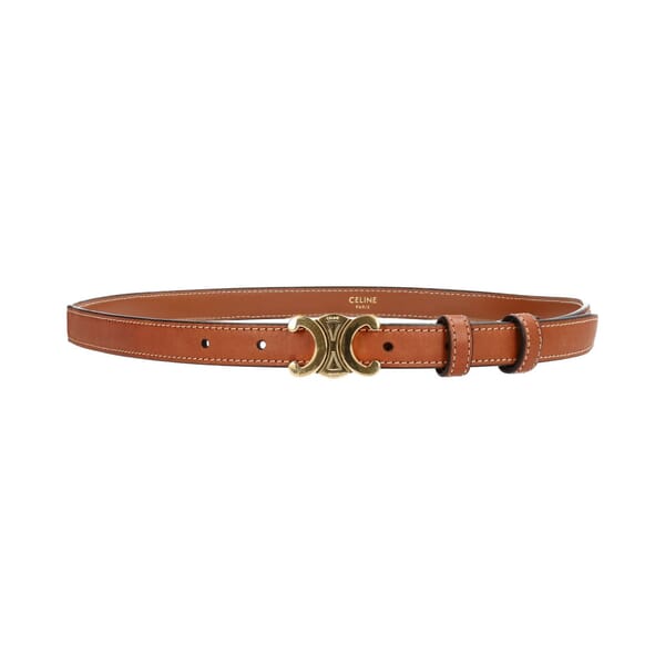 Leather Triomphe Belt Tan - S: 80 (32)