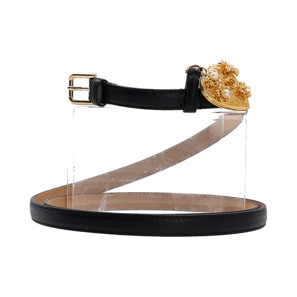 Leather Charm Belt Black - S: 100 (40)