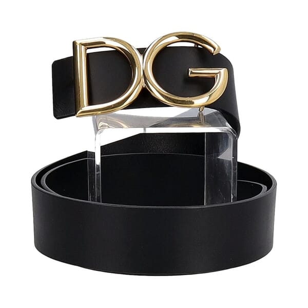 Leather DG Belt Black - S: 95 (38)