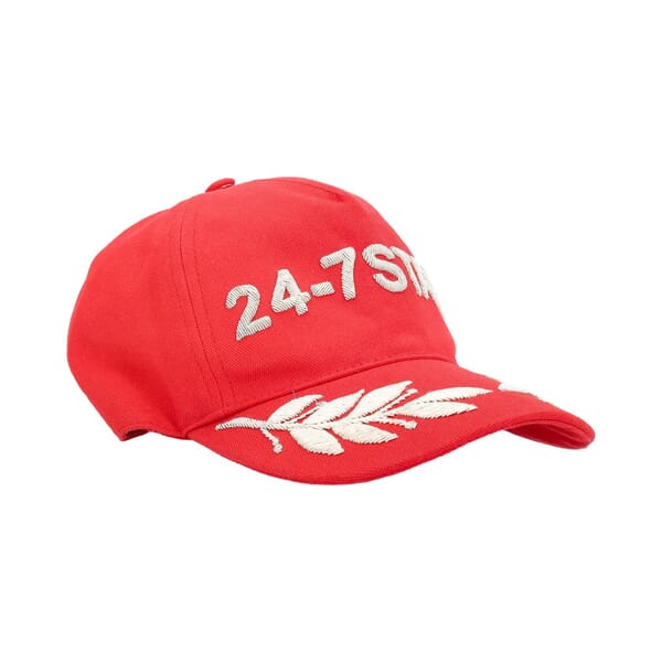 Cotton 24-7 Star Embroidered Baseball Cap Red
