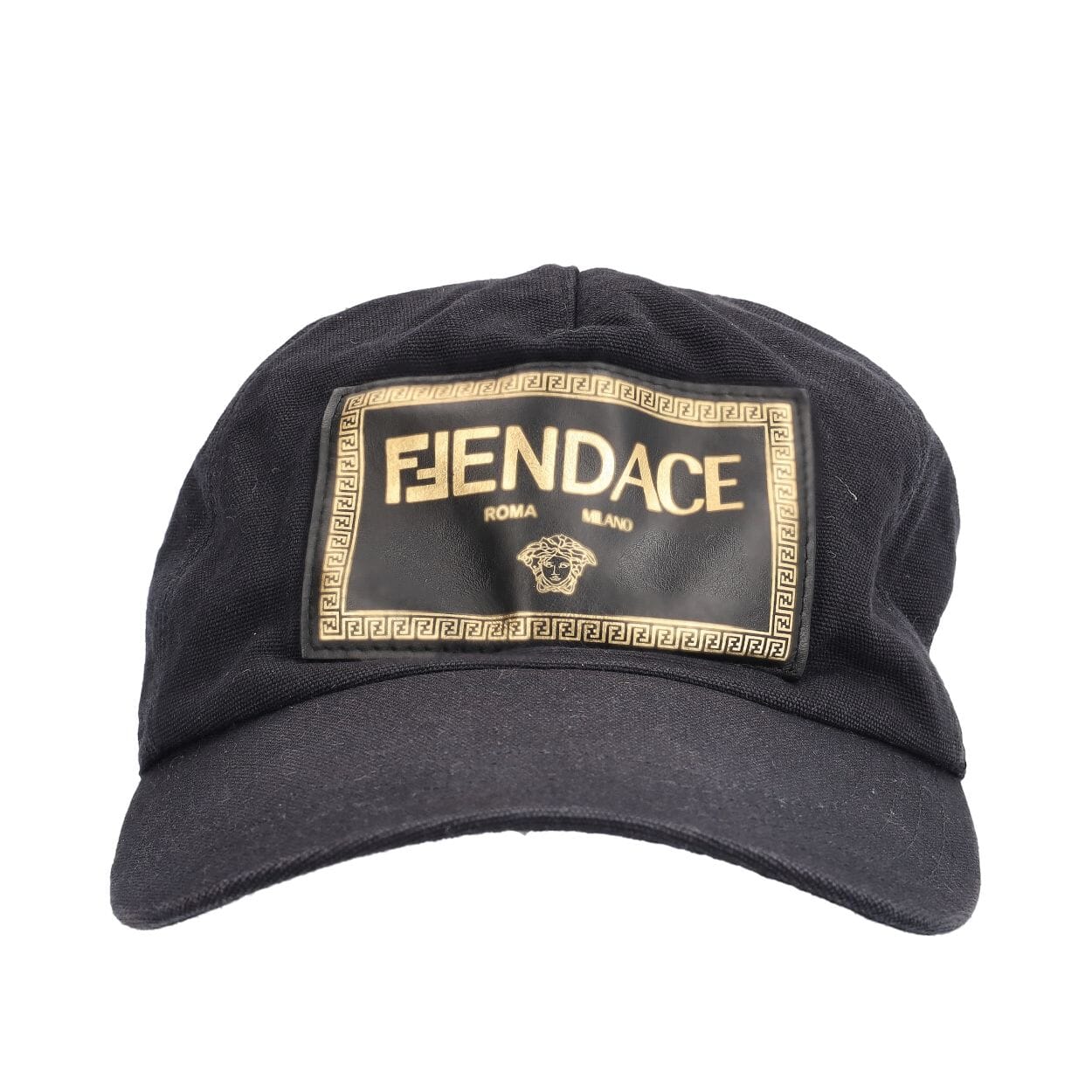 FENDACE キャップ ブラック 黒 FENDI×VERSACE 保存袋付 FENDI x VERSACE Cotton Fendace Cap Black | Luxity