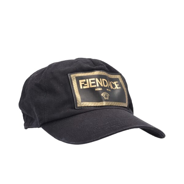 x VERSACE Cotton Fendace Cap Black