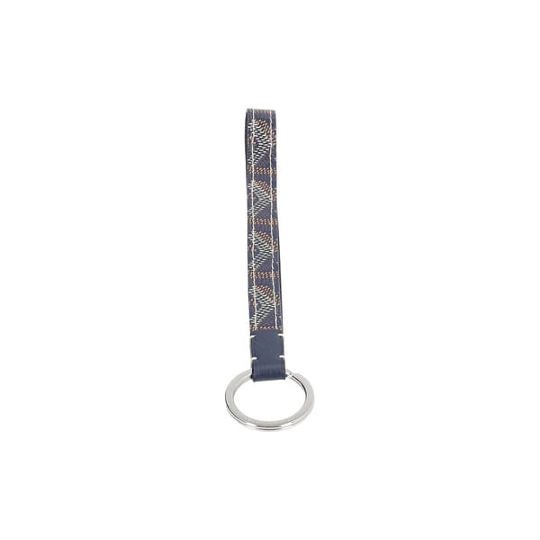 Coated Canvas Sesame Key Ring Navy