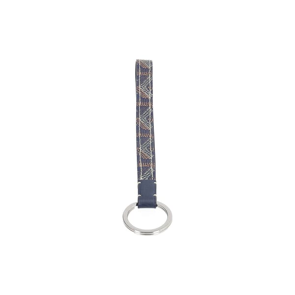 Coated Canvas Sesame Key Ring Navy