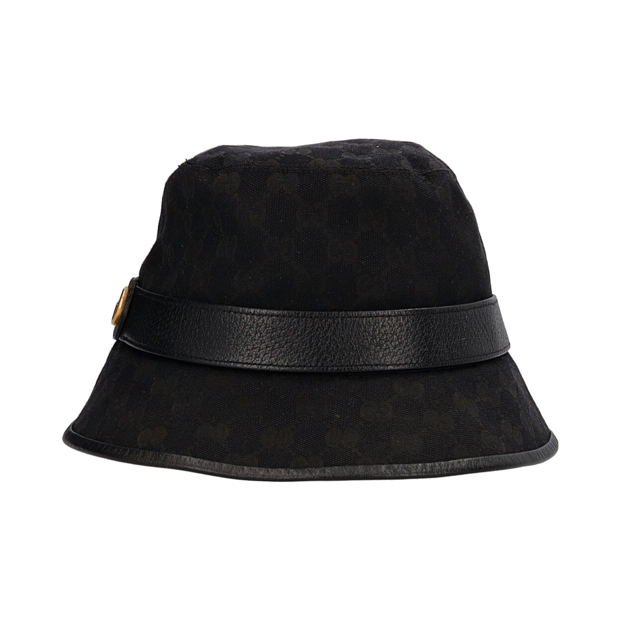 Gucci Black and Gold Velvet Logo Bucket Hat Gucci Black GG Canvas Bucket Hat Size S main image 2