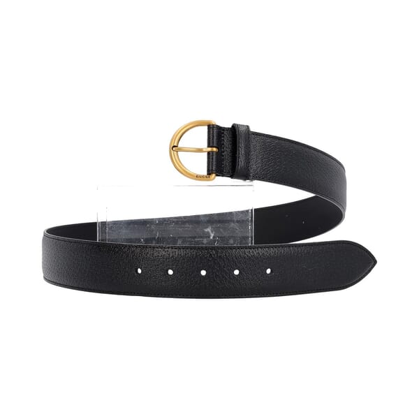 Leather Buckle Belt Black - S: 85 (34)