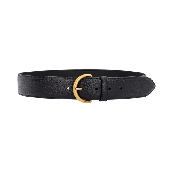 Leather Buckle Belt Black - S: 85 (34)