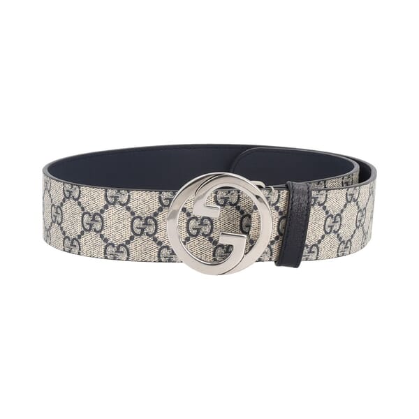 Supreme GG Interlocking G Buckle Belt Beige/Blue - S: 70 (28)