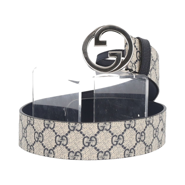 Supreme GG Interlocking G Buckle Belt Beige/Blue - S: 70 (28)