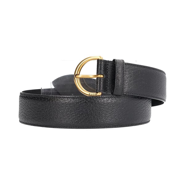 Leather D Ring Belt Black - S: 75 (30)