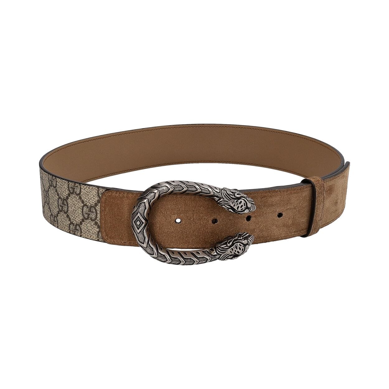 Gucci Dyonisus belt in beige leather and suede GUCCI Supreme GG Dionysus Belt Beige/Ebony - S: 80 (32) | Luxity main image 4