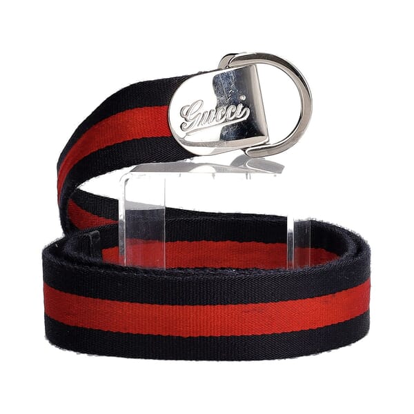 Web D Ring Belt Navy/Red - S: 100 (40)