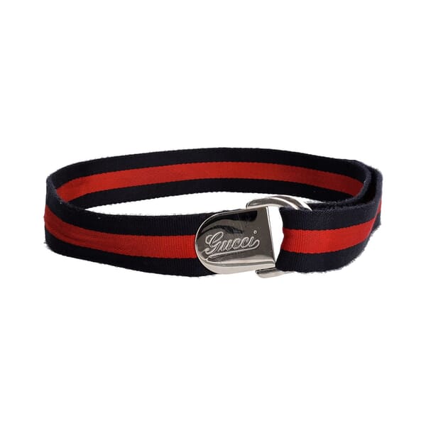Web D Ring Belt Navy/Red - S: 100 (40)