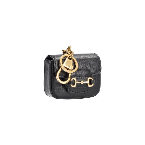 Leather Horsebit 1955 Key Holder/Bag Charm Black