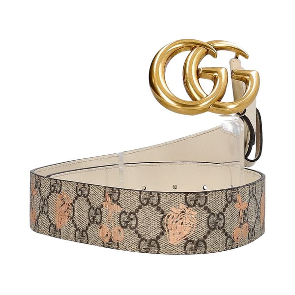 Supreme GG Marmont Cherries Belt White - S: 85 (34)