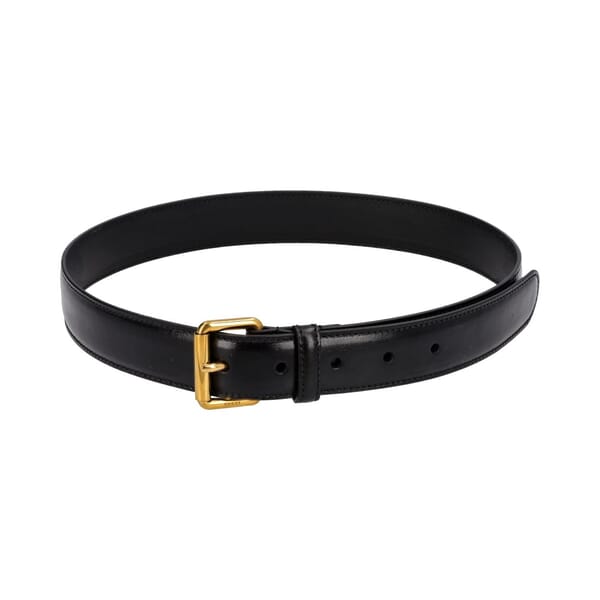 Leather Buckle Belt Black - S: 75 (30)
