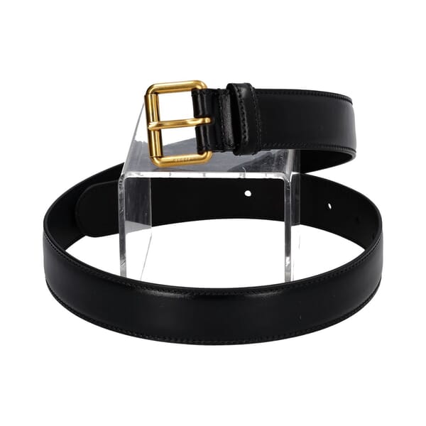 Leather Buckle Belt Black - S: 75 (30)
