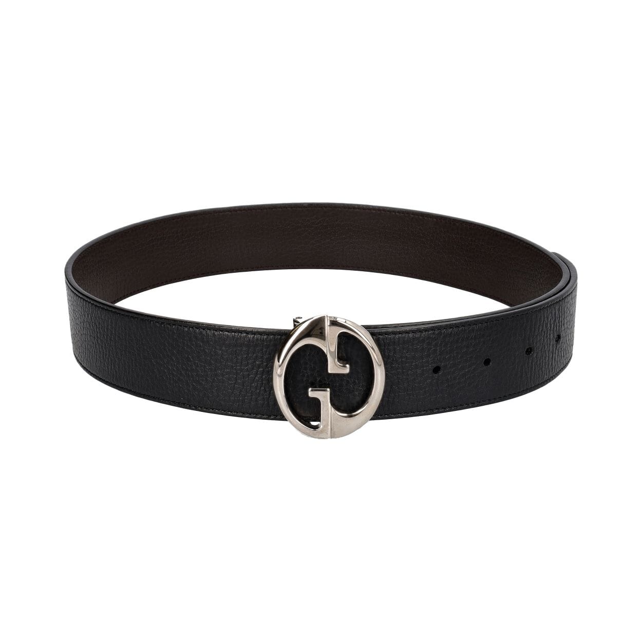 Leather Interlocking G Reversible Belt Black/Chocolate - S: 85 (34)