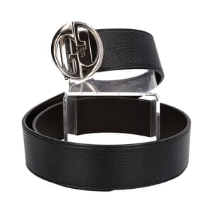 Leather Interlocking G Reversible Belt Black/Chocolate - S: 85 (34), view 2