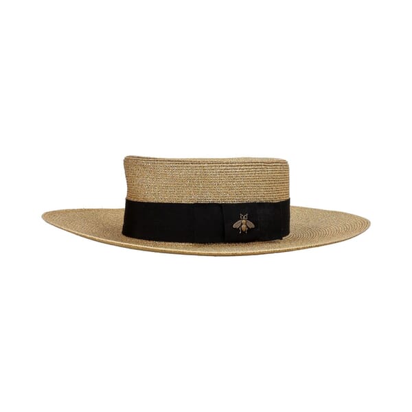 Straw/Lame Bee Hat Gold