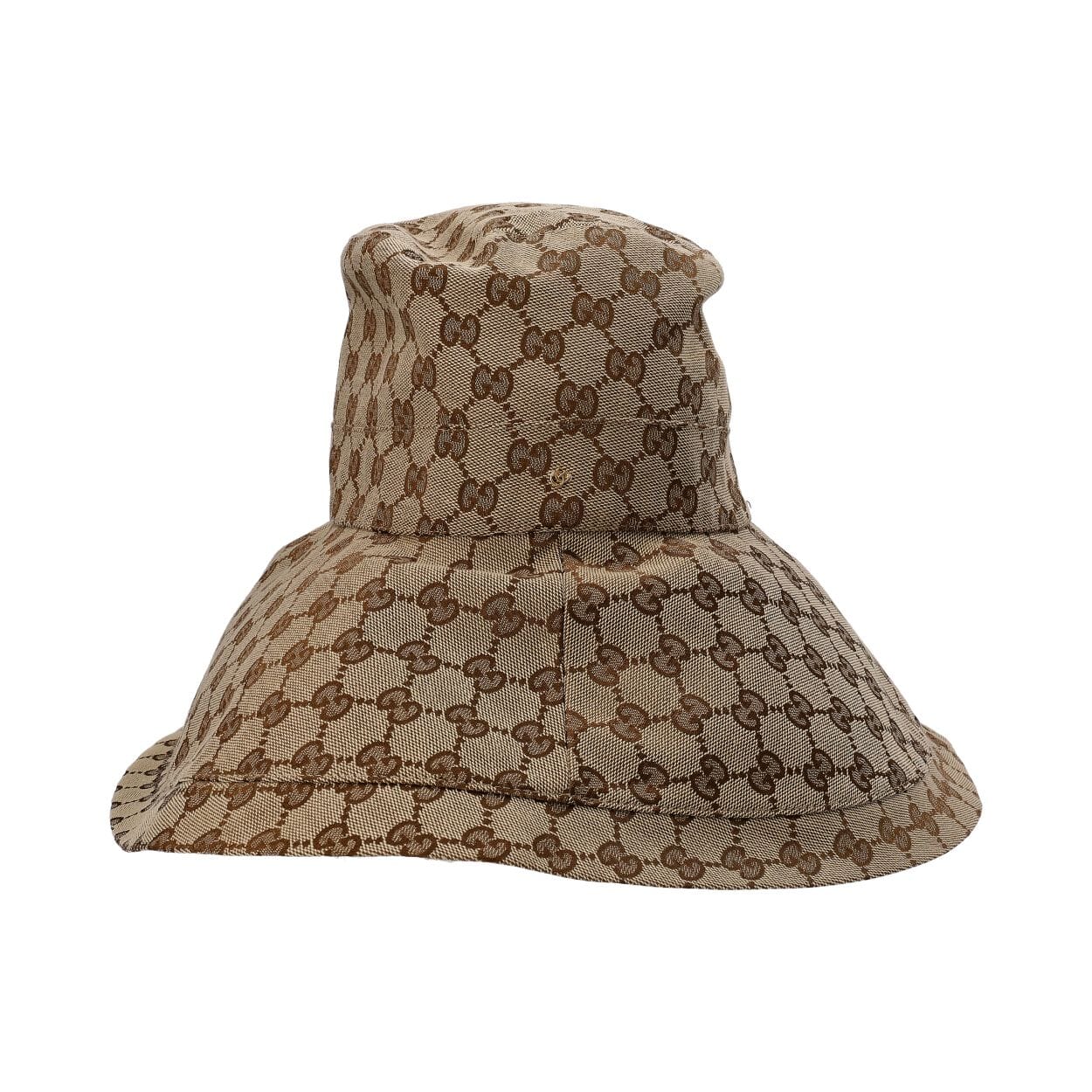 Canvas GG Wide Brim Hat Beige