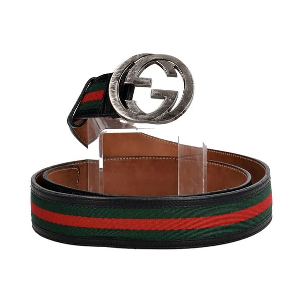 Leather Web GG Belt - S: 115 (46)