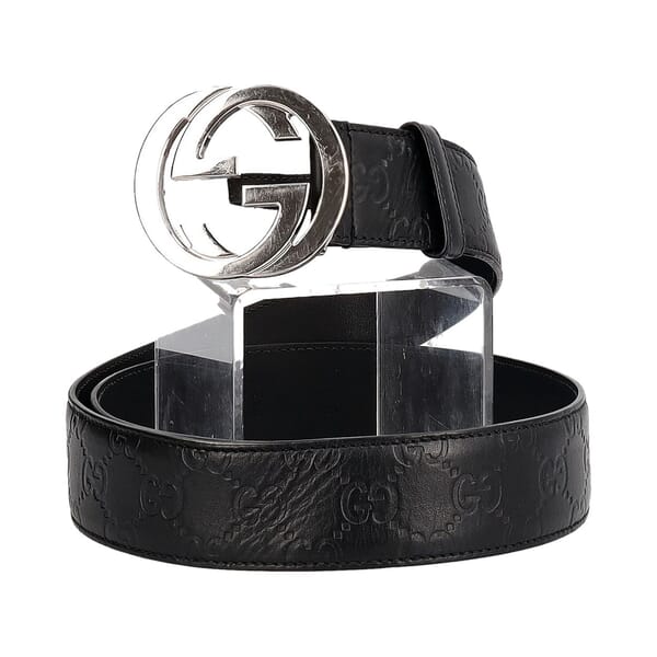 Guccissima Interlocking GG Belt Black - S: 95 (38)