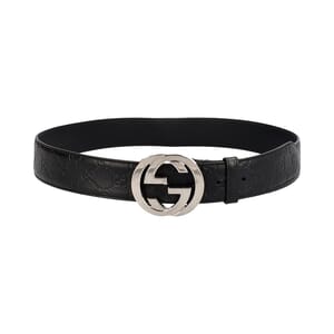 Guccissima Interlocking GG Belt Black - S: 95 (38)