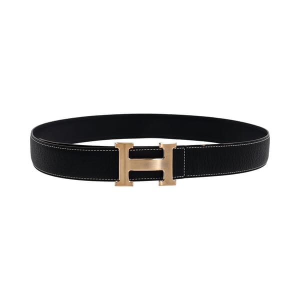 Leather Constance H Reversible Belt Black - S: 100 (40)