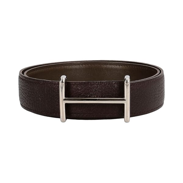 Vintage H Buckle Belt Brown/Olive - S: 80 (32)