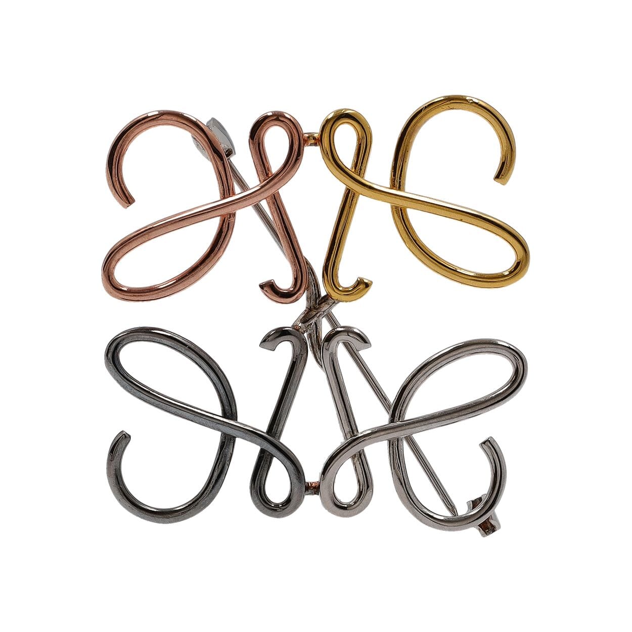 LOEWE メタルブローチセット LOEWE Mixed Material Anagram Brooch Multicolour | Luxity