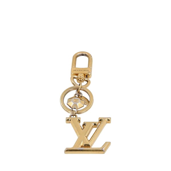 Facettes Bag Charm & Key Holder Gold Tone