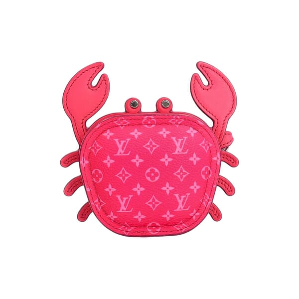 Leather LV Crab Bag Charm Pondichery Pink