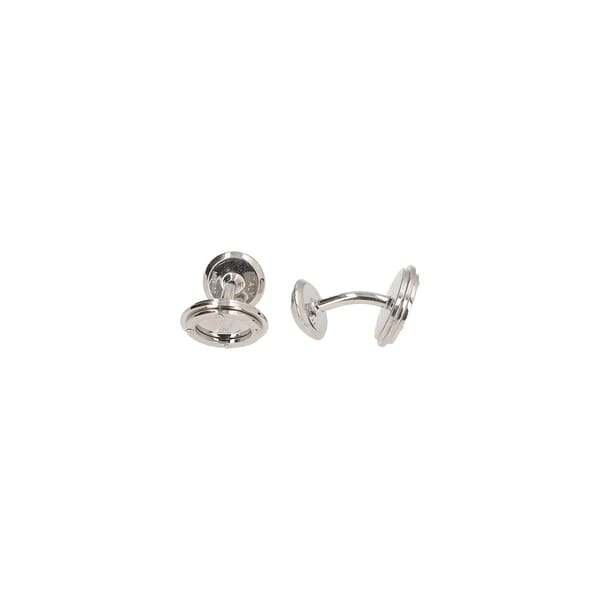 Round LV Cufflinks Silver Tone