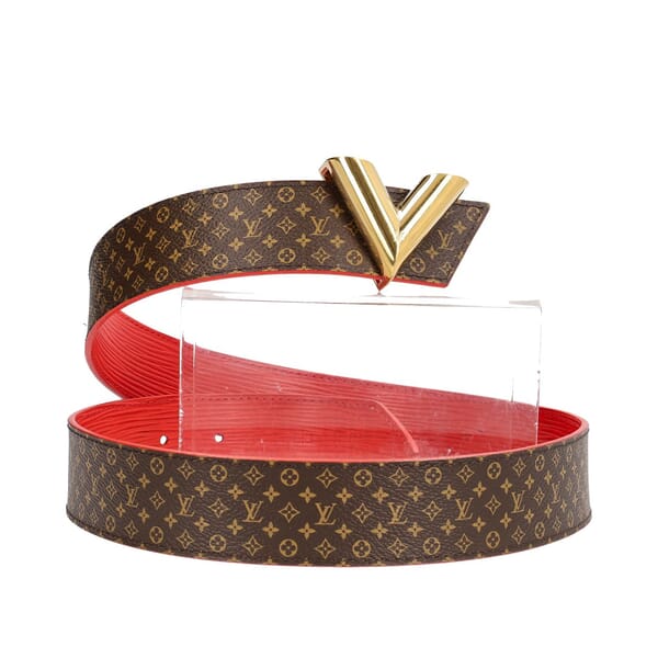 Monogram Twist Reversible Belt Red - S: 80 (32)