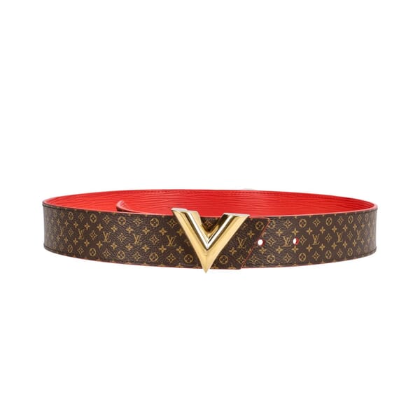 Monogram Twist Reversible Belt Red - S: 80 (32)