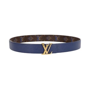 Monogram LV Initials Reversible Belt Blue - S: 85 (34), view 3