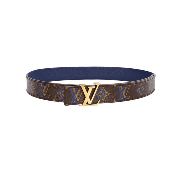 Monogram LV Initials Reversible Belt Blue - S: 85 (34)